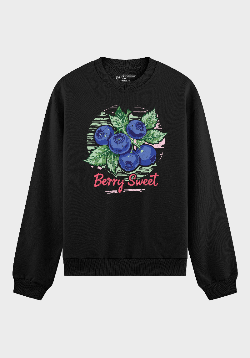 Berry Sweet Sweatshirt – Cute Blueberry Graphic for Cozy Fruit Aesthetics