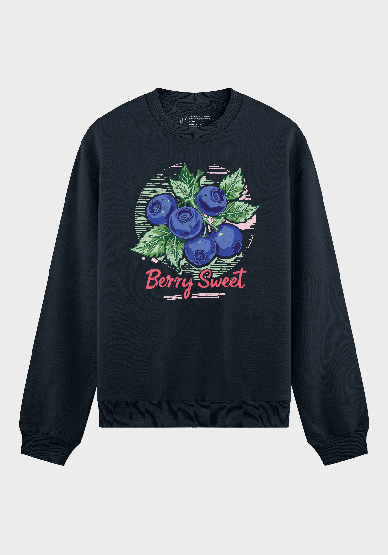 Berry Sweet Sweatshirt – Cute Blueberry Graphic for Cozy Fruit Aesthetics