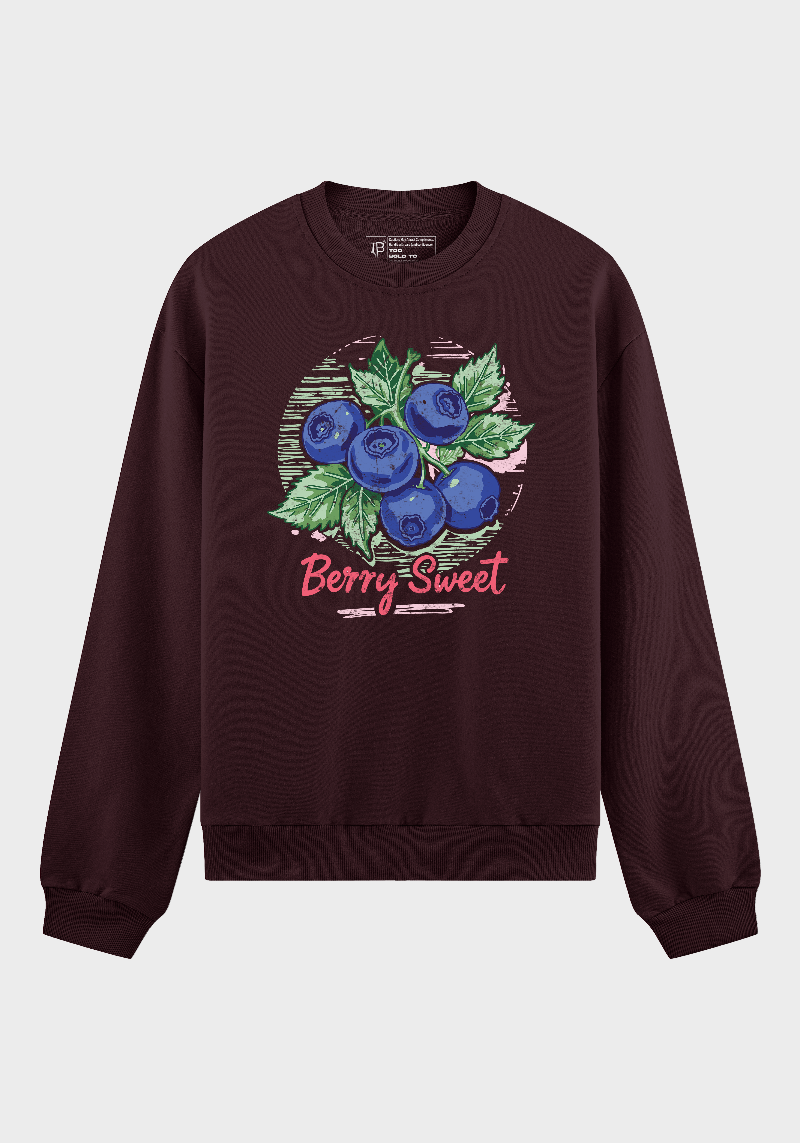 Berry Sweet Sweatshirt – Cute Blueberry Graphic for Cozy Fruit Aesthetics
