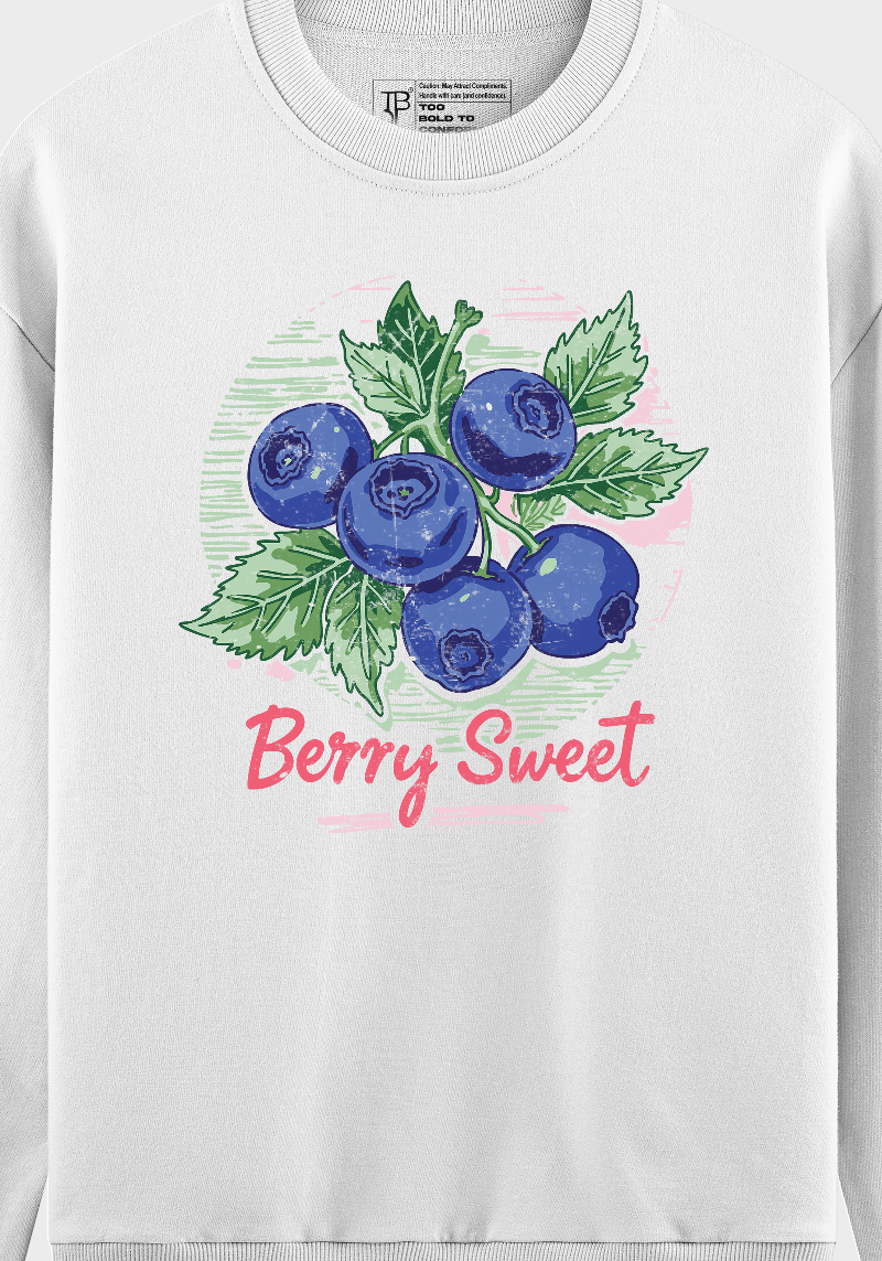 Berry Sweet Sweatshirt – Cute Blueberry Graphic for Cozy Fruit Aesthetics
