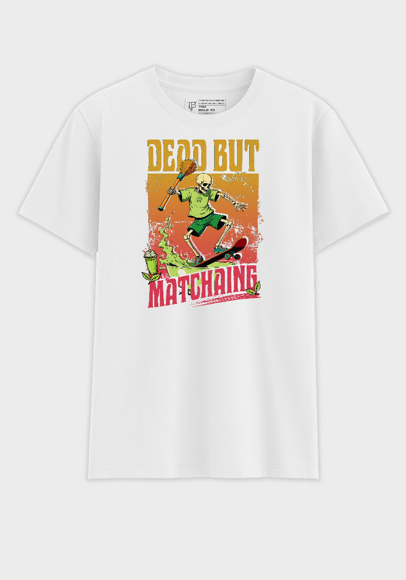 Dead But Matchaing Skateboarding Skeleton T-Shirt