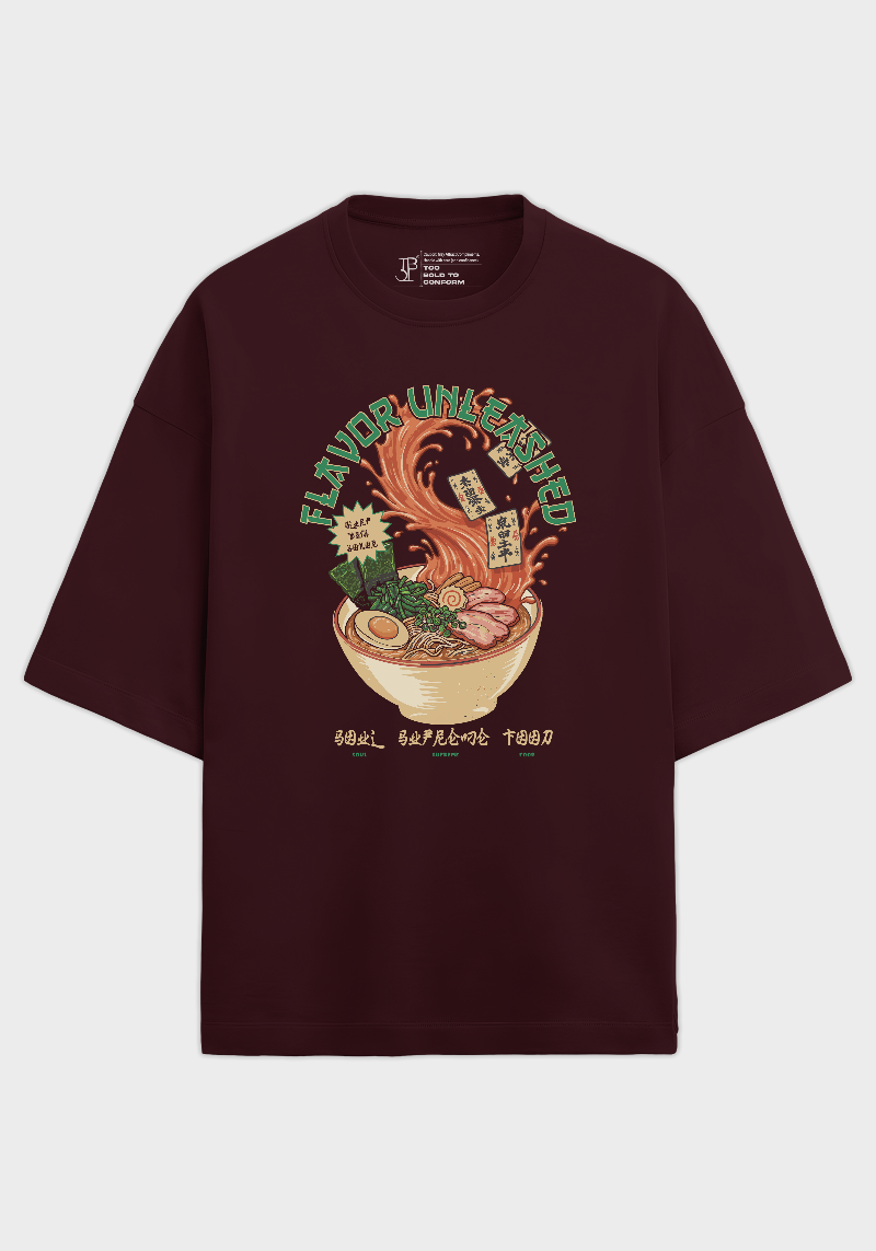 Flavor Unleashed Ramen Graphic Unisex Oversized Terry T-shirt