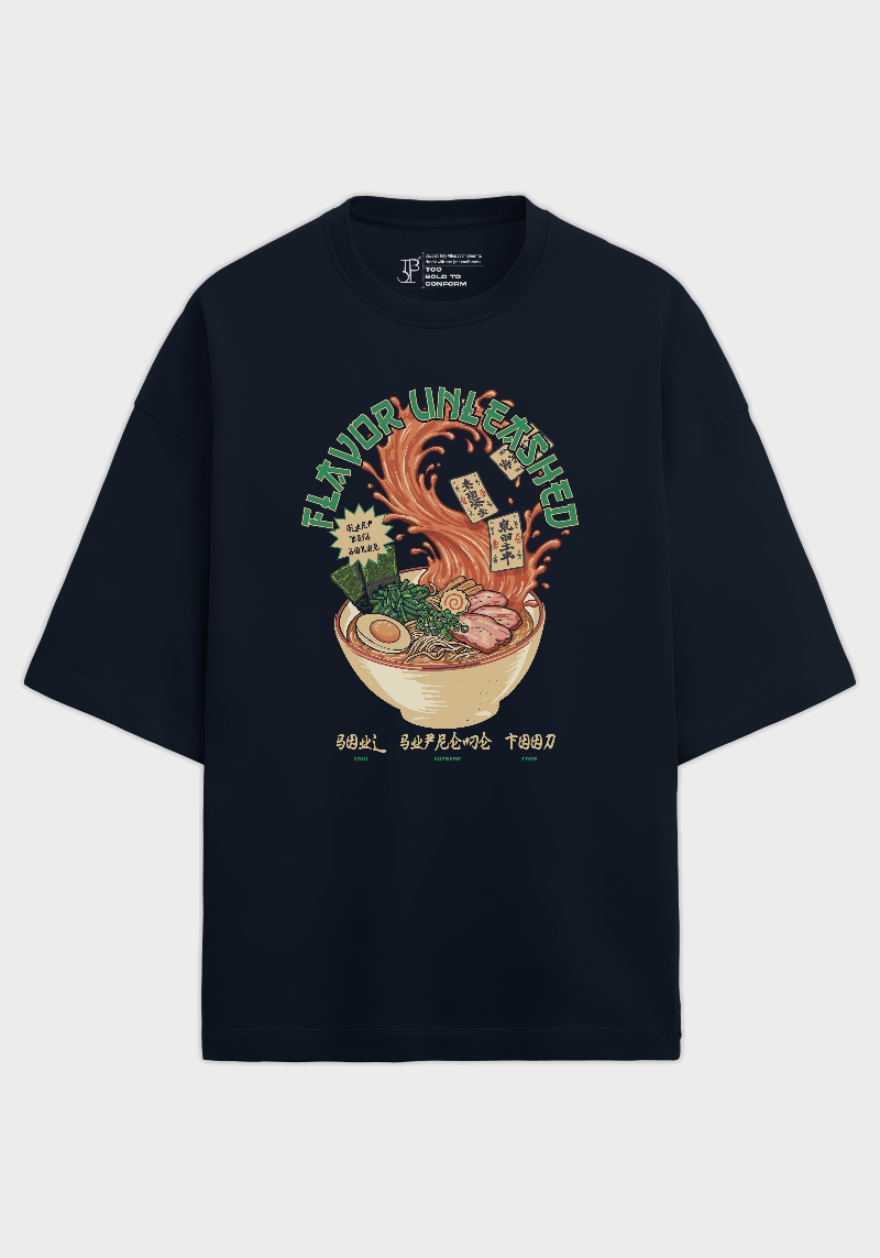 Flavor Unleashed Ramen Graphic Unisex Oversized Terry T-shirt