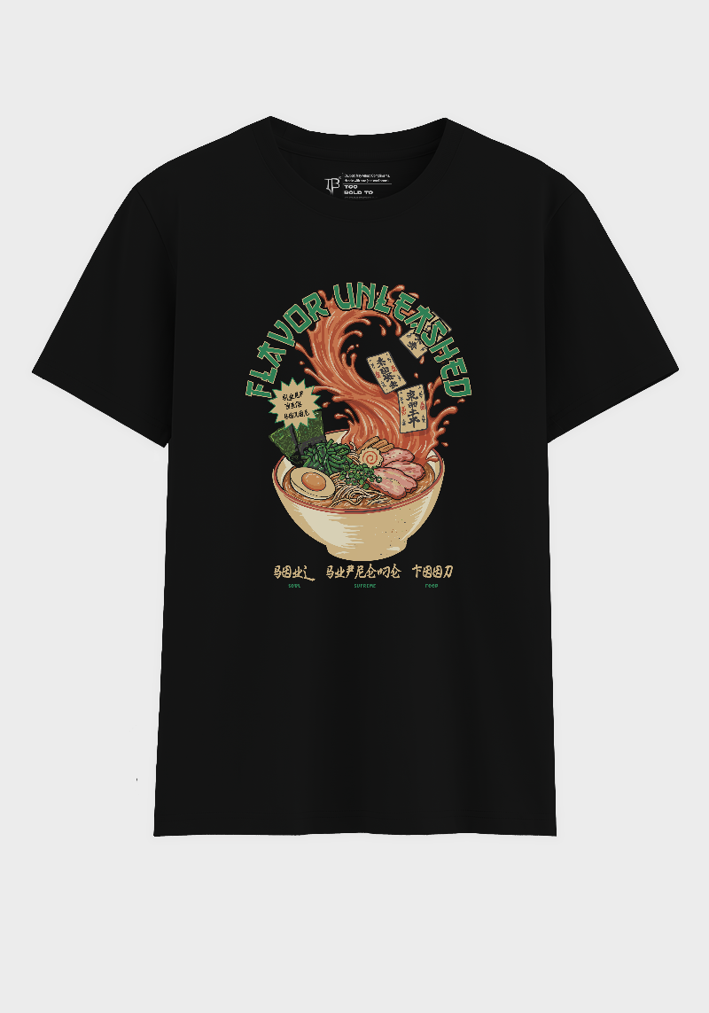 Flavor Unleashed Ramen Graphic T-Shirt – Japanese Food Art Tee