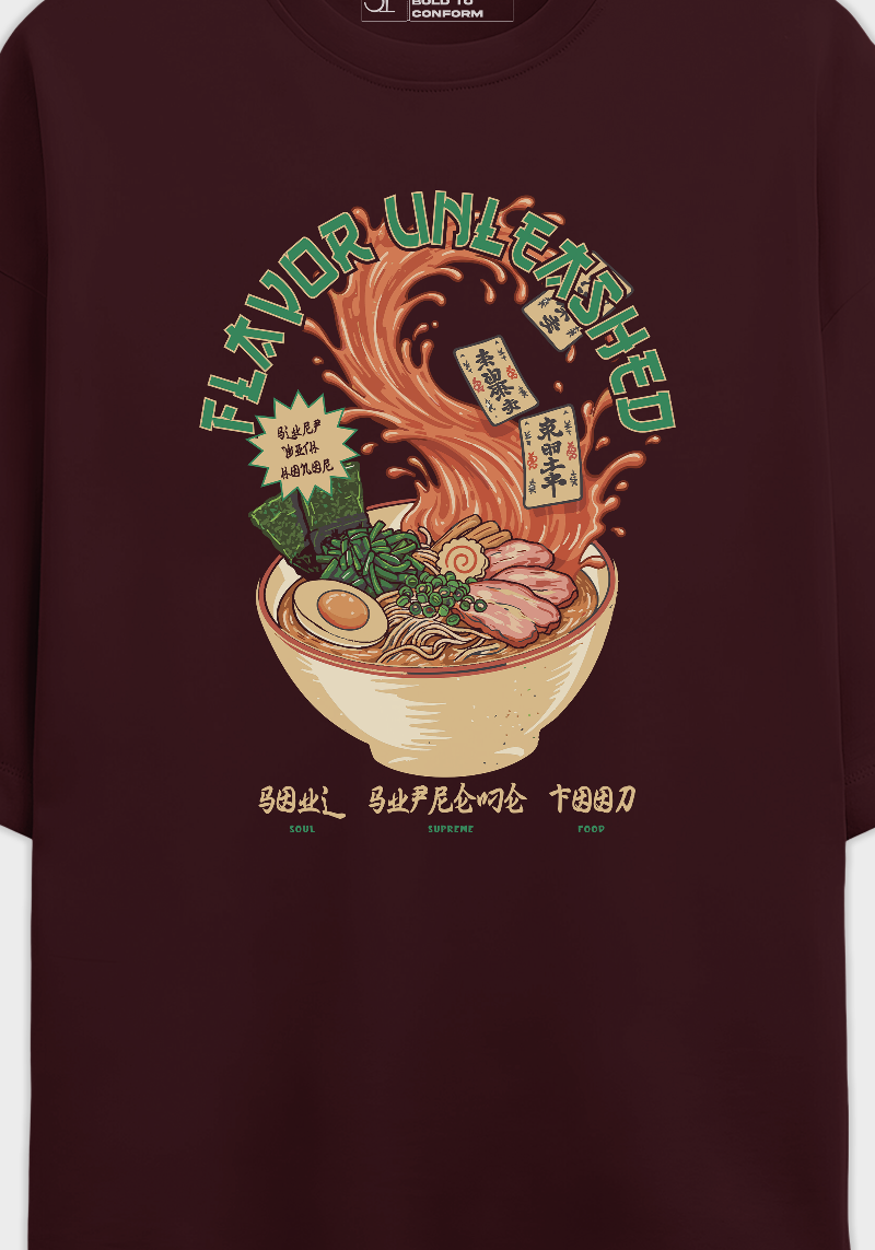 Flavor Unleashed Ramen Graphic Unisex Oversized Terry T-shirt
