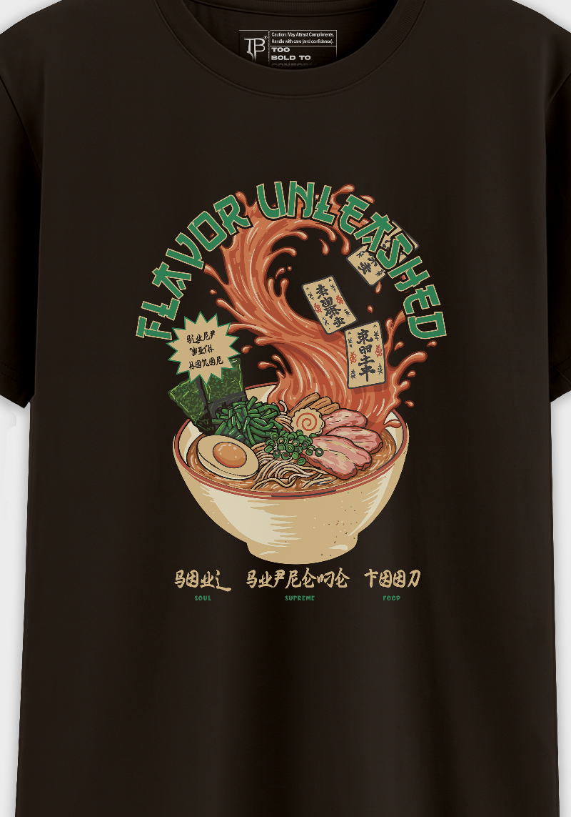 Flavor Unleashed Ramen Graphic T-Shirt – Japanese Food Art Tee
