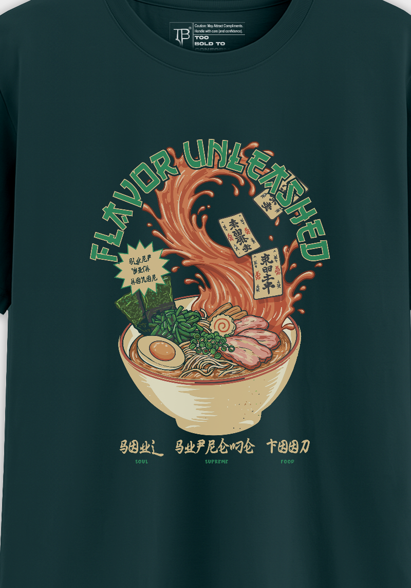 Flavor Unleashed Ramen Graphic T-Shirt – Japanese Food Art Tee