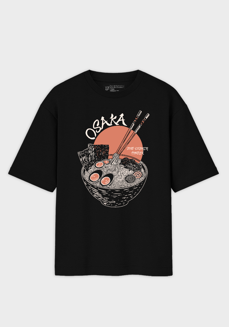 Osaka Ramen Bowl Graphic T-Shirt – Japanese Food Streetwear Tee