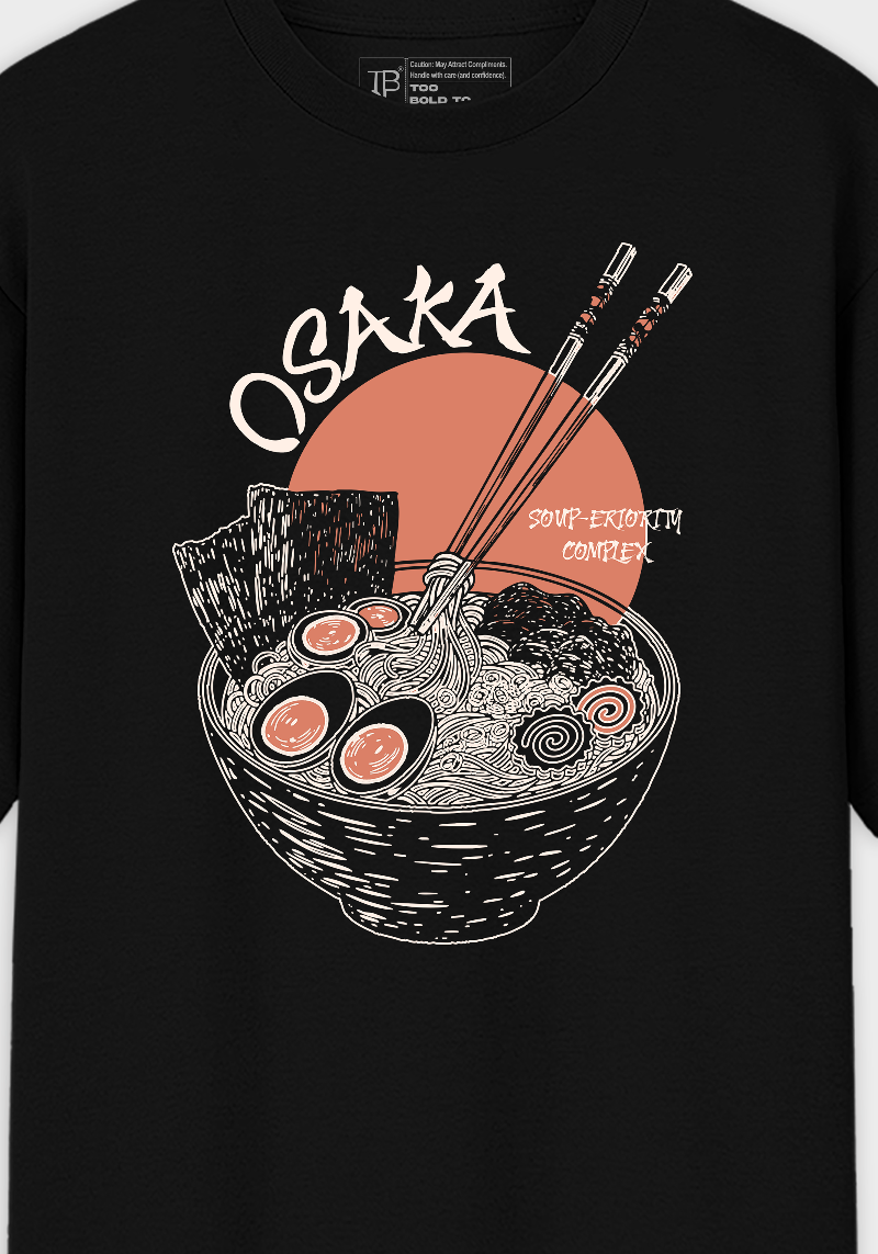 Osaka Ramen Bowl Graphic T-Shirt – Japanese Food Streetwear Tee