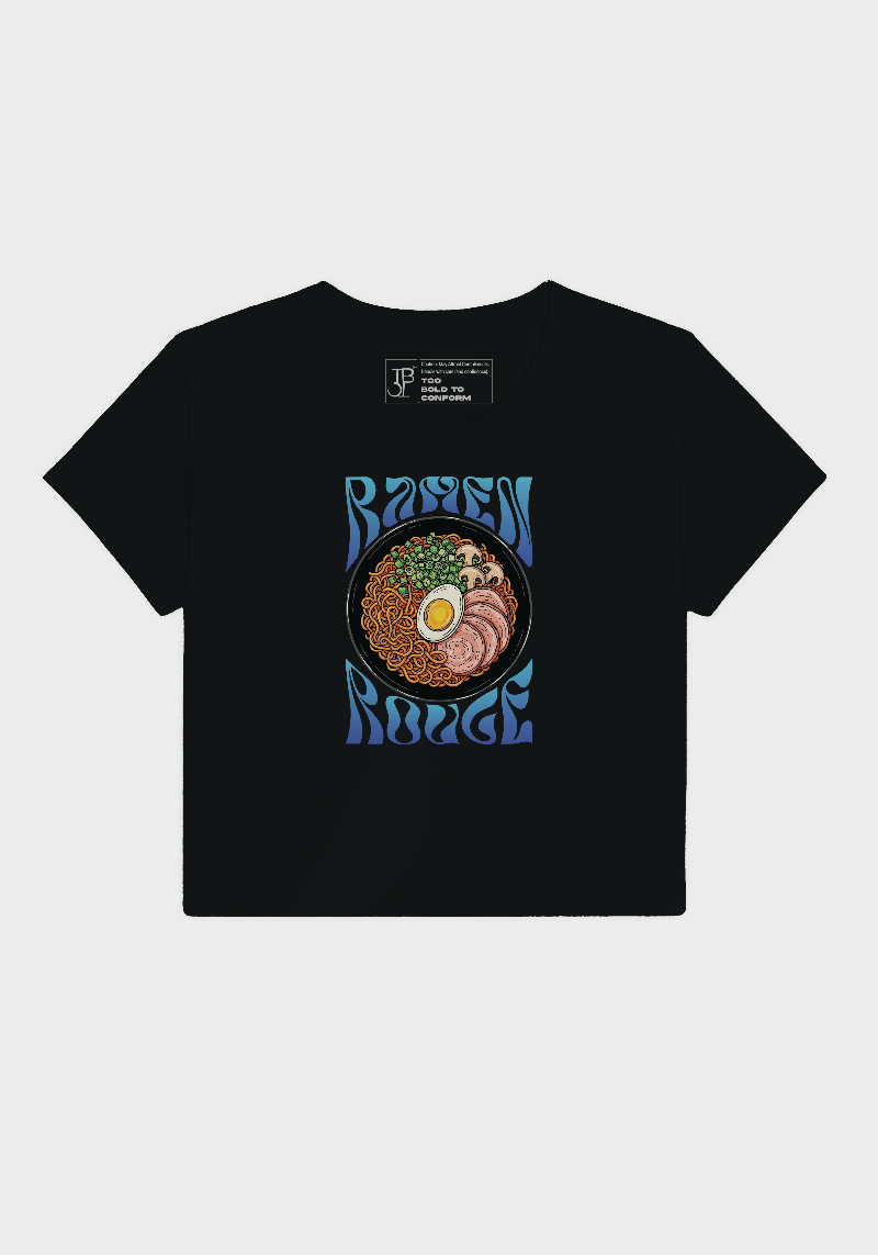 Ramen Bowl Graphic Crop Top – Japanese Food Streetwear Tee