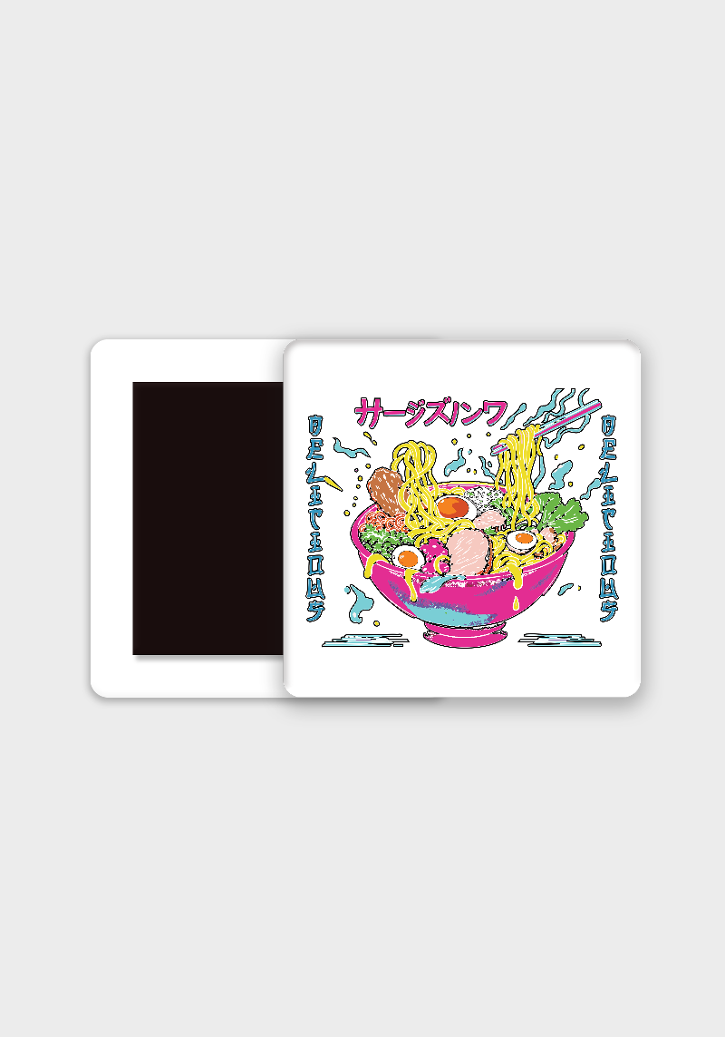 Japanese Ramen Bowl Fridge Magnet – Colorful Food Art Kitchen Decor