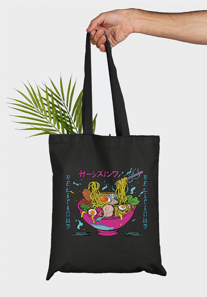 Japanese Ramen Bowl Tote Bag – Colorful Noodle Art