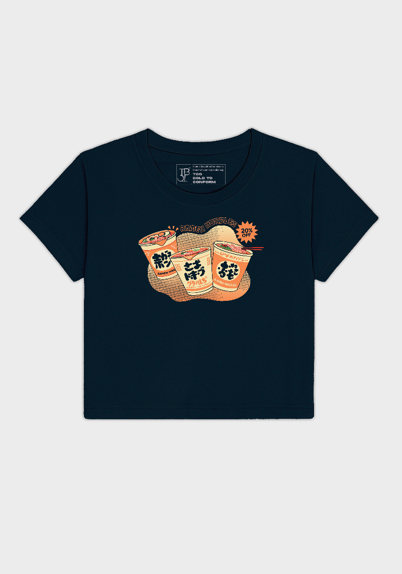 Instant Ramen Cup Graphic Crop Top