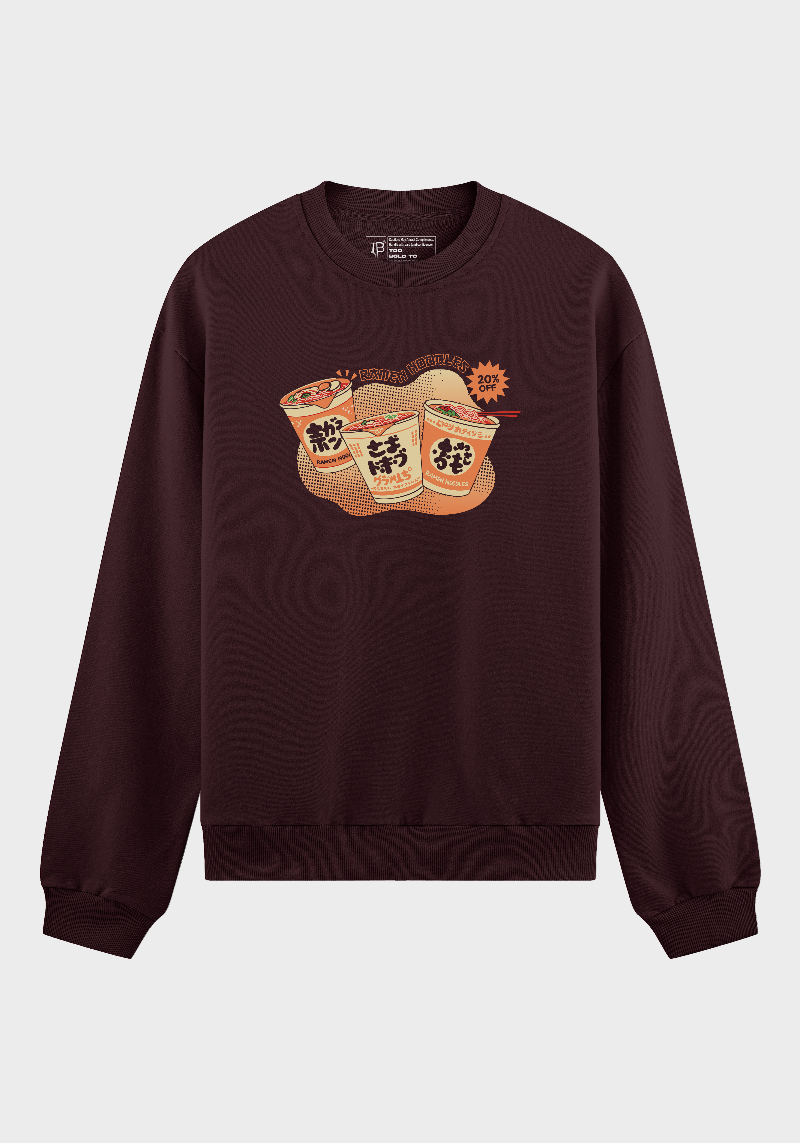 Instant Ramen Cup Noodle Sweatshirt – Japanese Foodie Streetwear Pullover