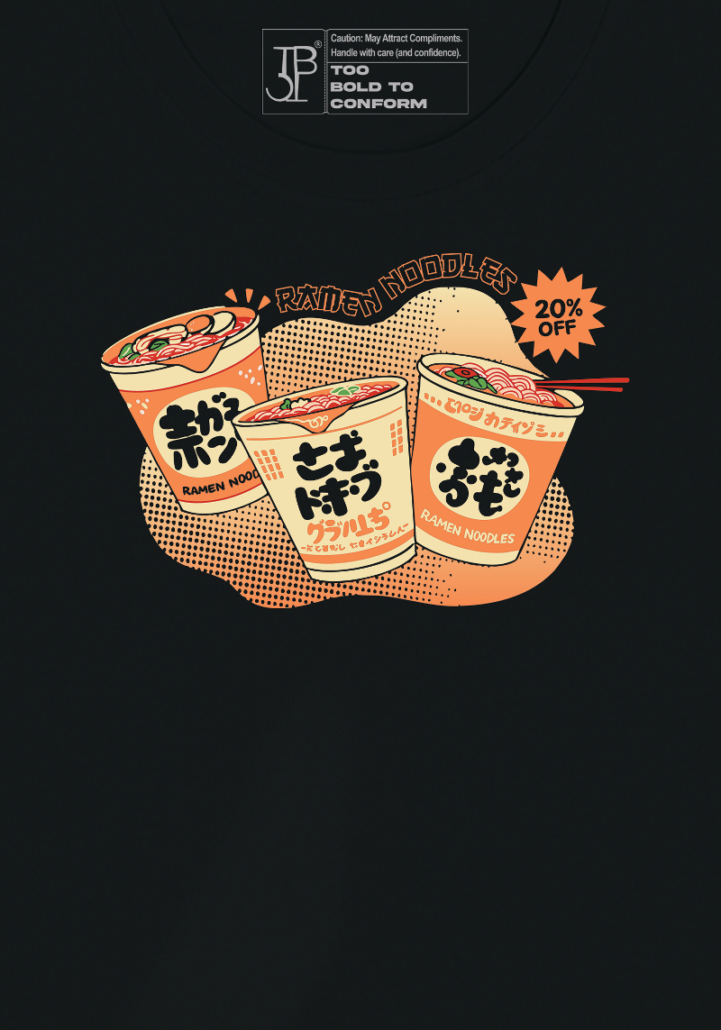 Instant Ramen Cup Graphic Crop Top