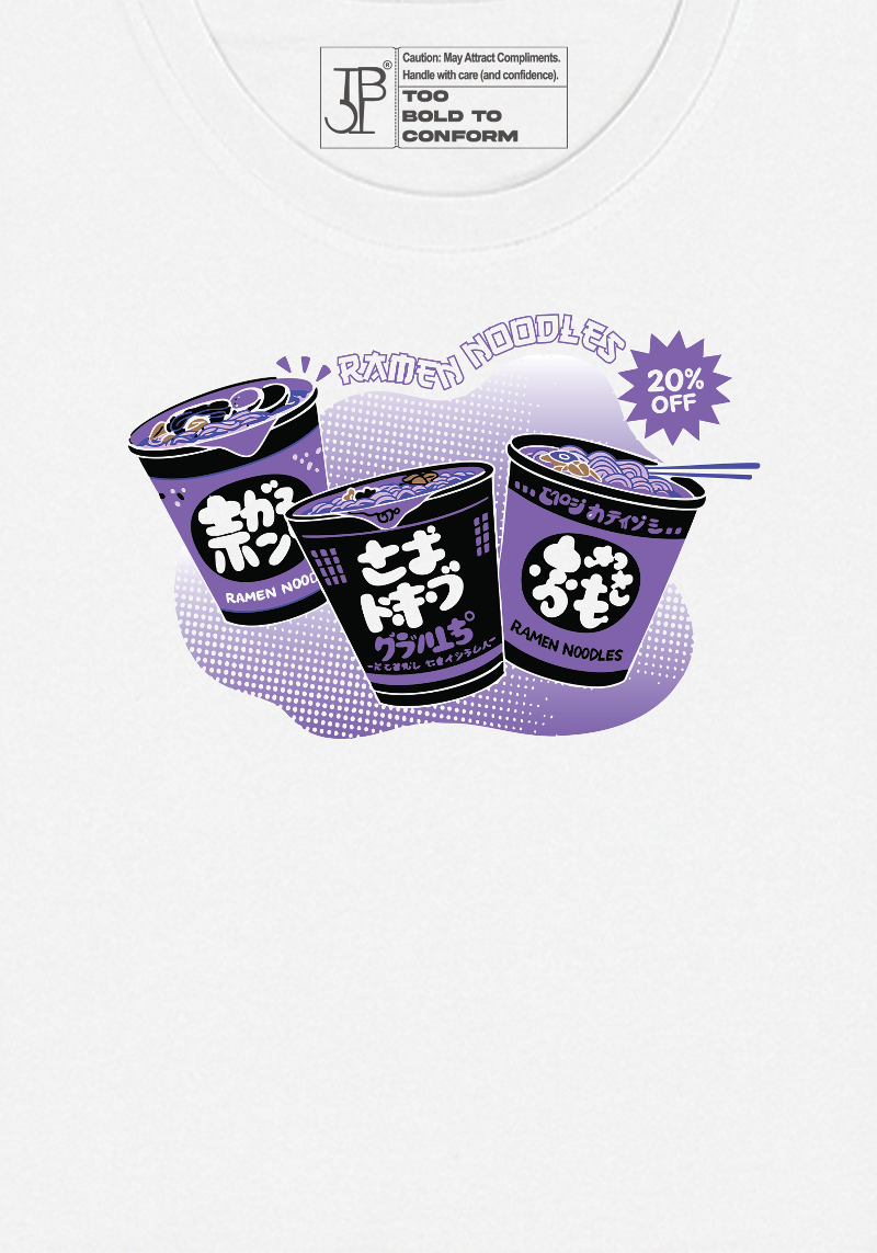 Instant Ramen Cup Graphic Crop Top