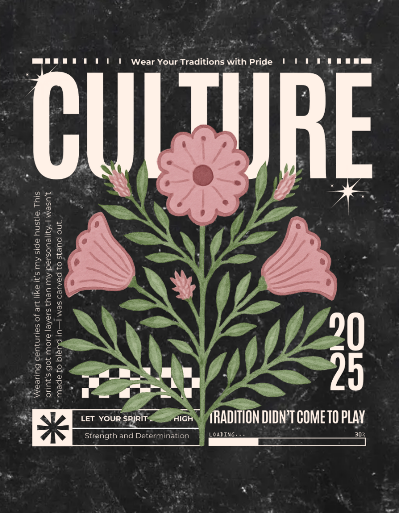 Oversized Acid Wash “Culture 2025” Graphic T-Shirt