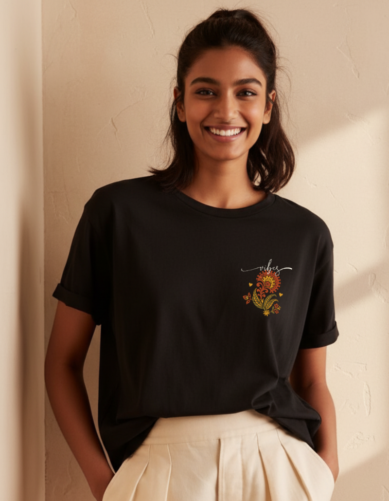 Trendy “Vibes” Oversized Unisex Graphic T-Shirt