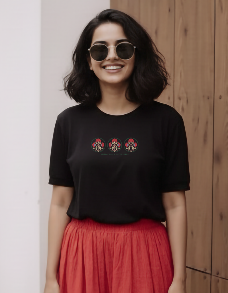 Retro Floral Print Unisex T-Shirt