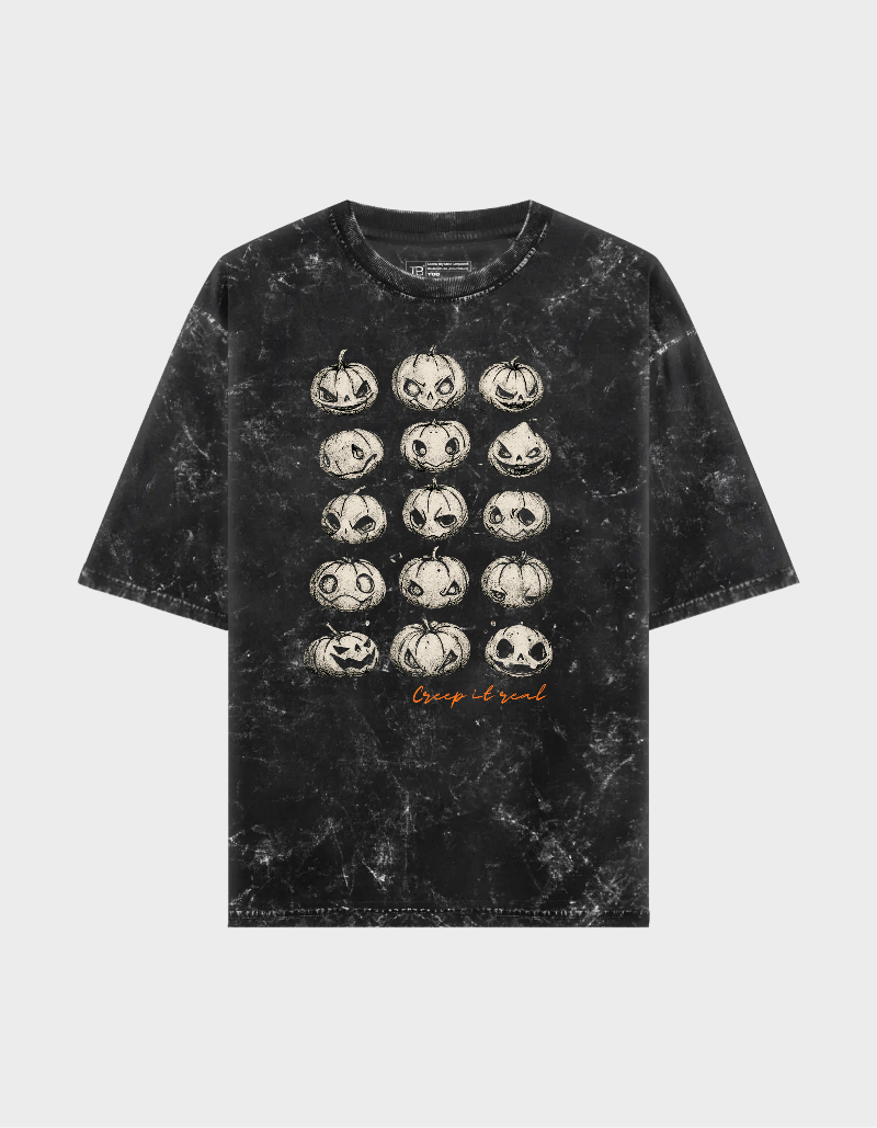 Halloween Graphic Acid wash Oversized Unisex T-shirt