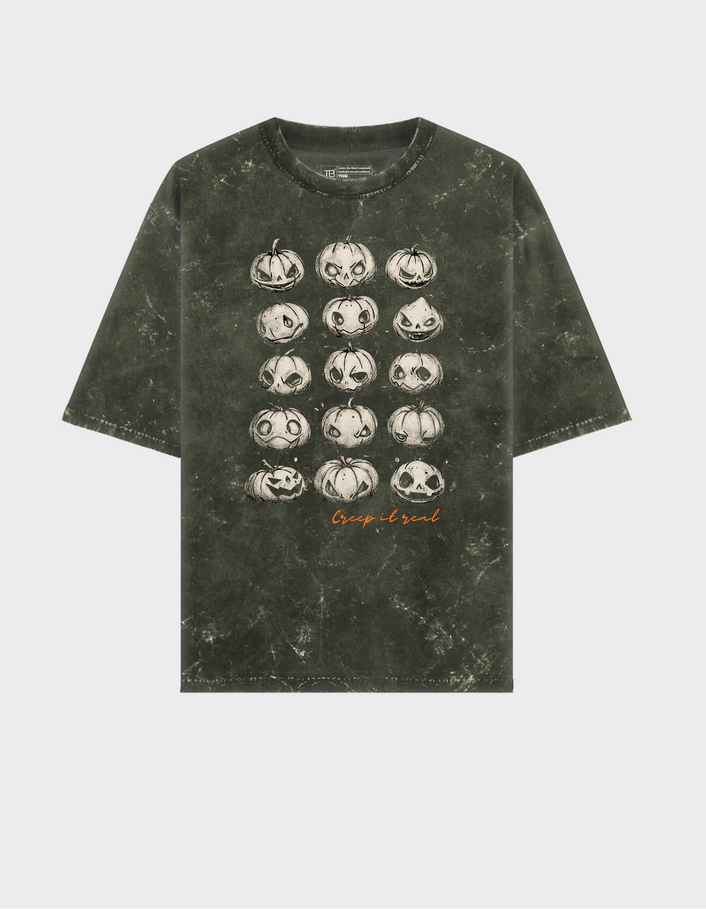 Halloween Graphic Acid wash Oversized Unisex T-shirt