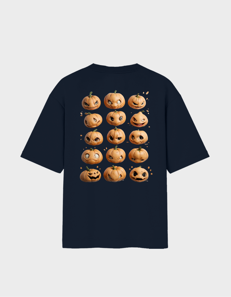 Pumpkin face Unisex Oversized T-shirt