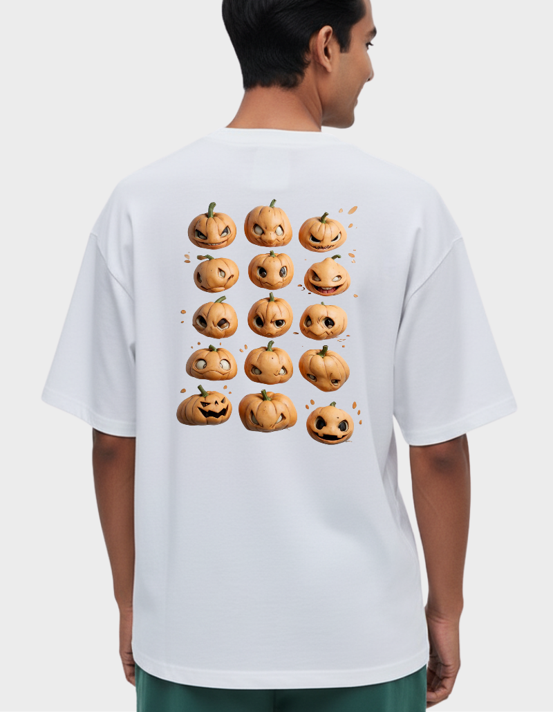 Pumpkin face Unisex Oversized T-shirt