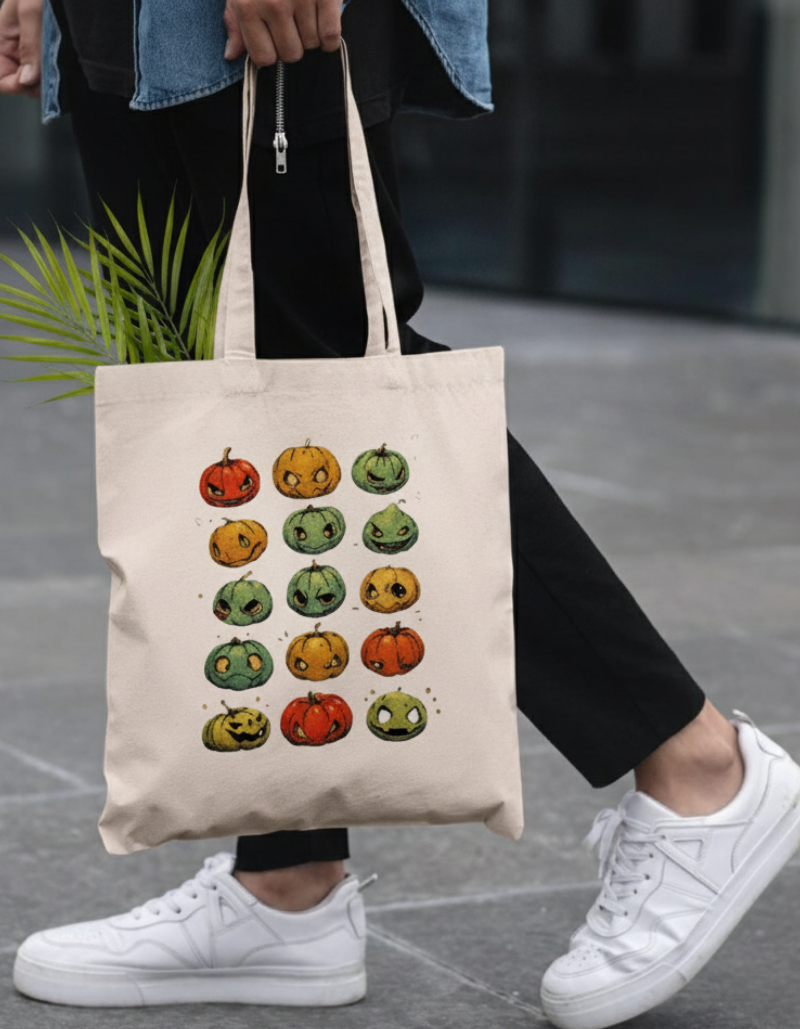 Pumpkin face Graphic Tote bag