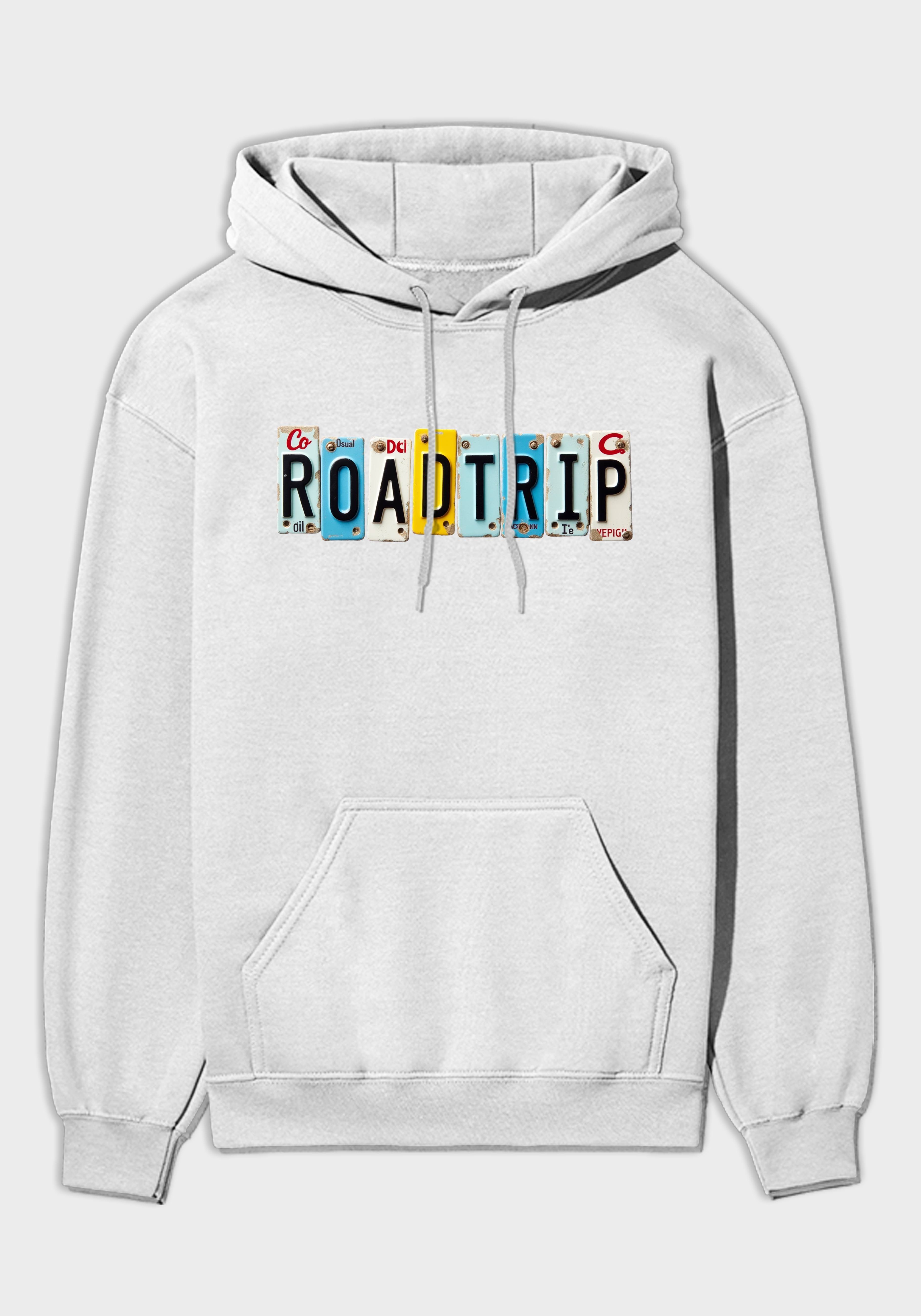 Road Trip Hoodie – Vintage License Plate Graphic Hoodie