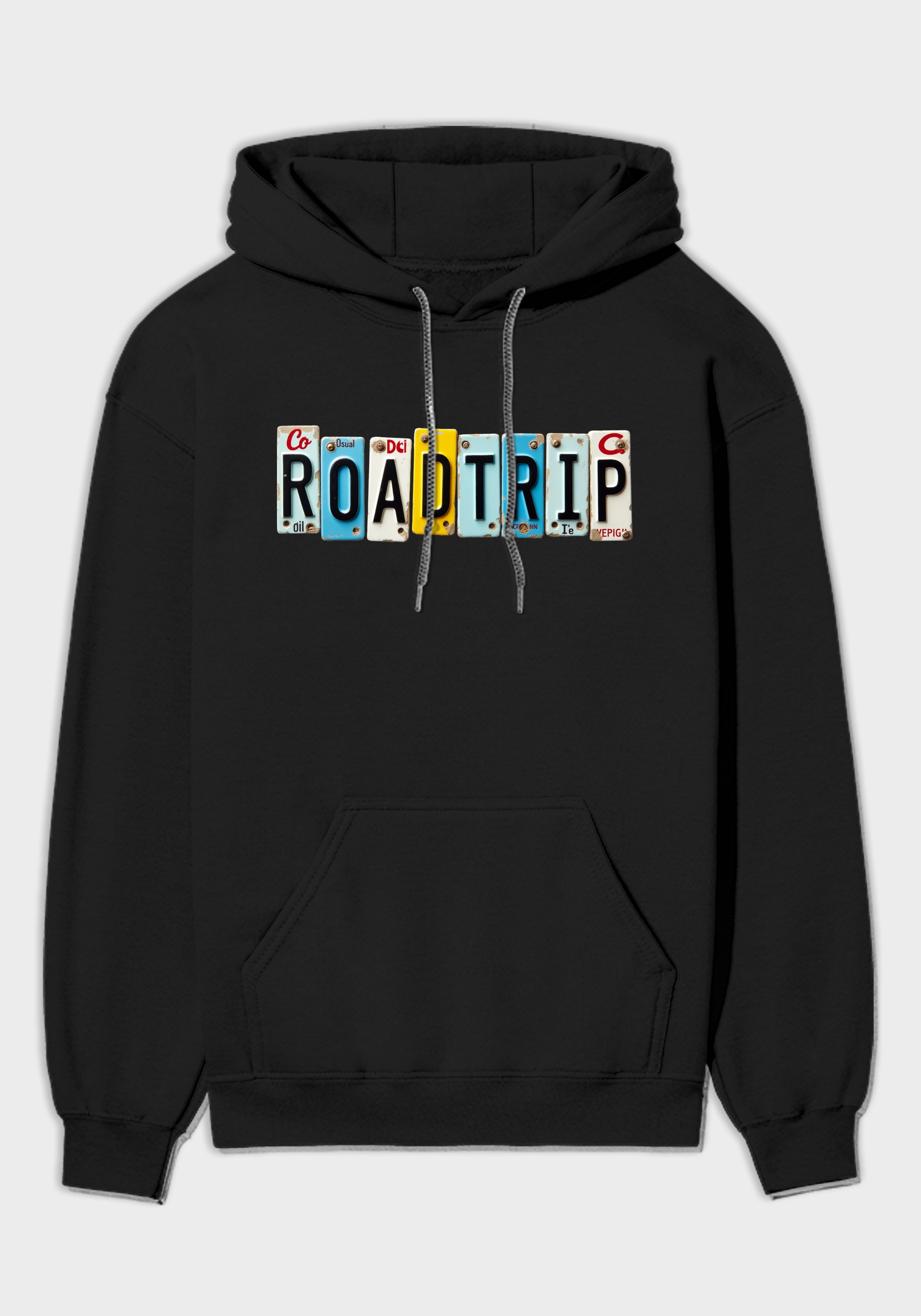 Road Trip Hoodie – Vintage License Plate Graphic Hoodie