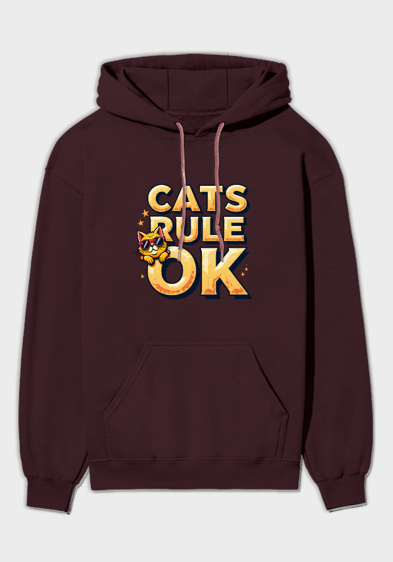 Cats Rule Unisex Brushed Fleece Hoodie