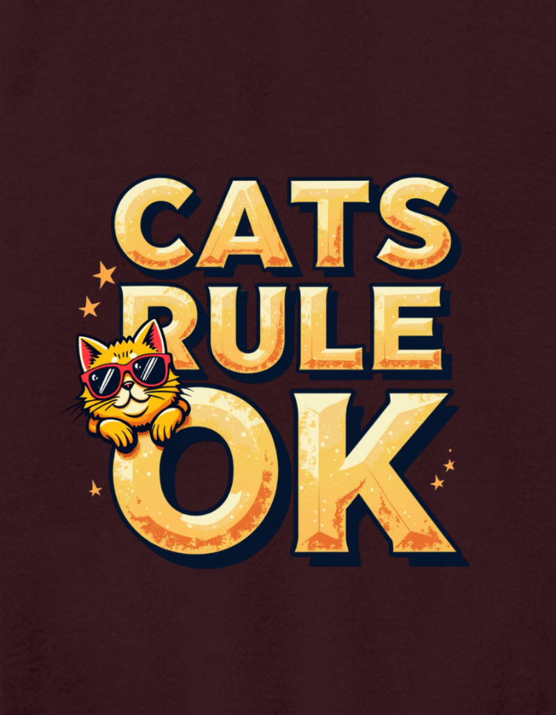 Cats Rule Unisex Brushed Fleece Hoodie