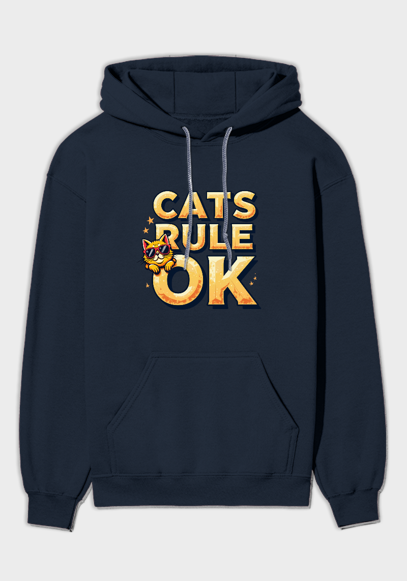 Cats Rule Unisex Brushed Fleece Hoodie