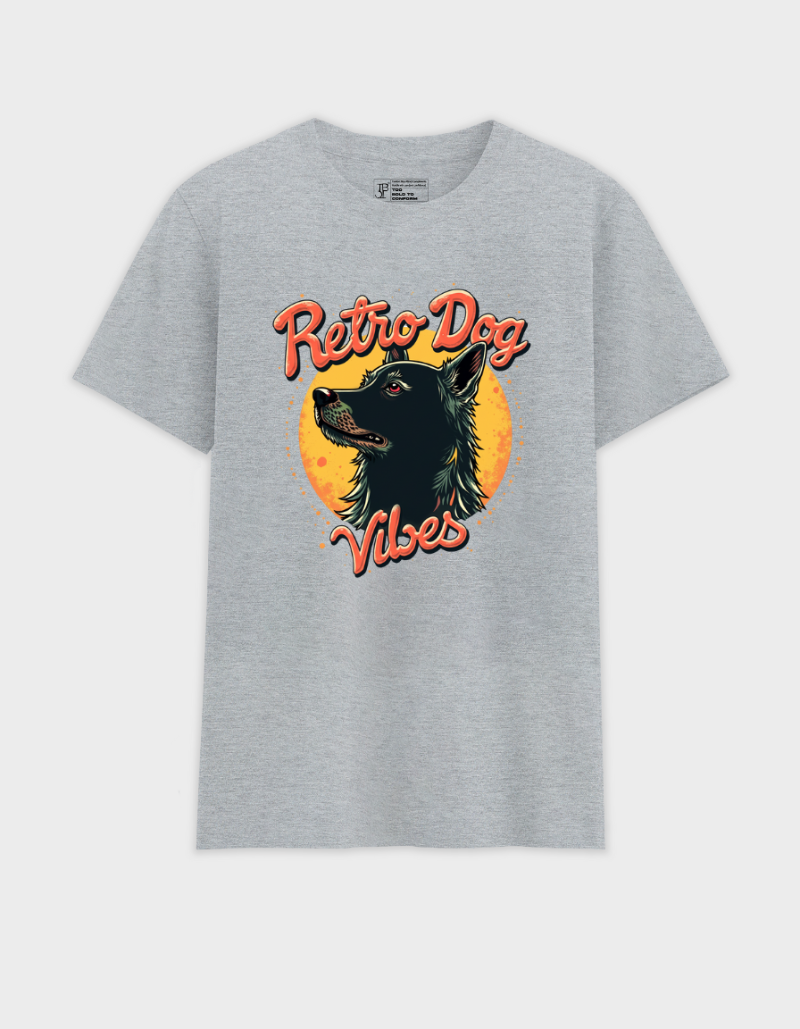 Retro Dog Unisex Cotton Graphic Tee