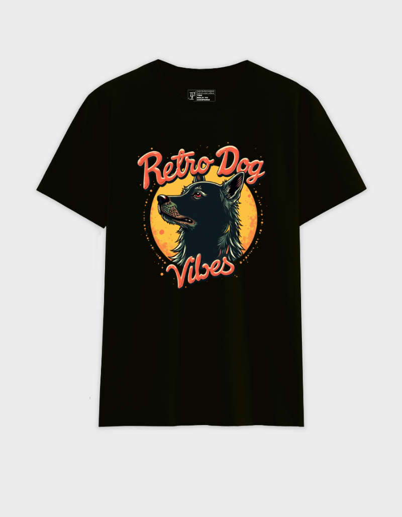 Retro Dog Unisex Cotton Graphic Tee