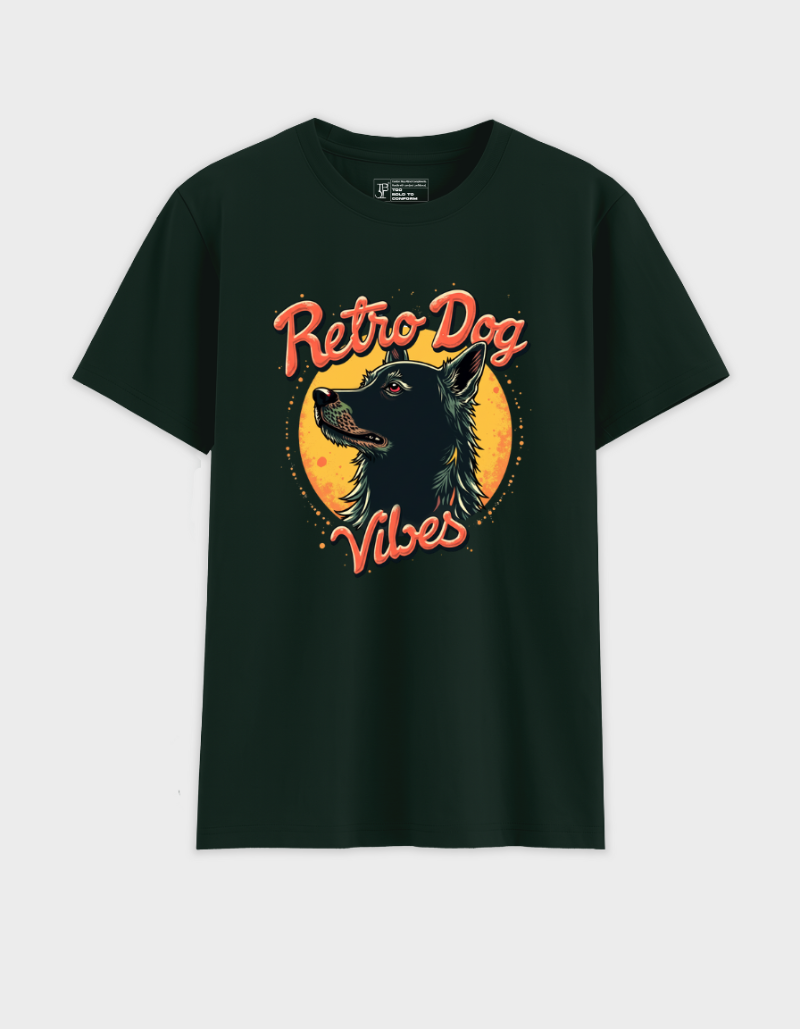 Retro Dog Unisex Cotton Graphic Tee