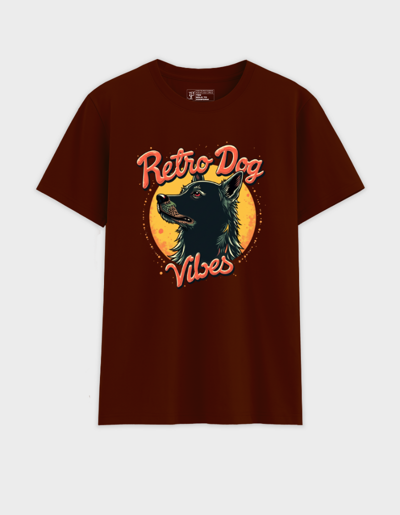Retro Dog Unisex Cotton Graphic Tee