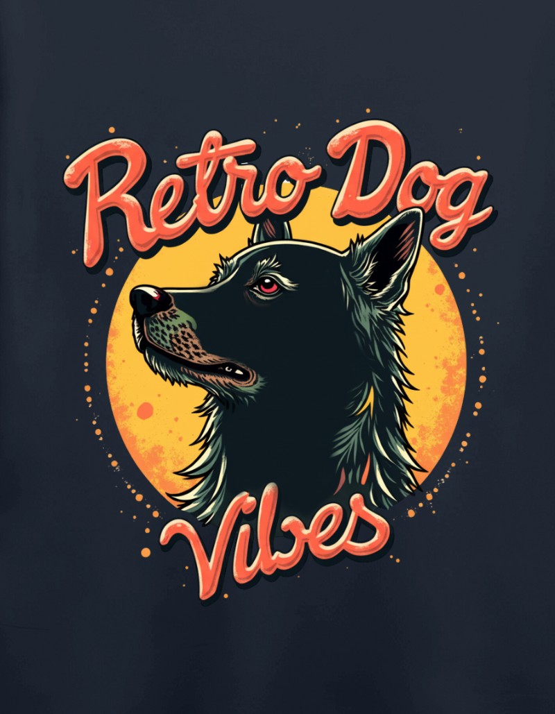 Retro Dog Unisex Cotton Graphic Tee