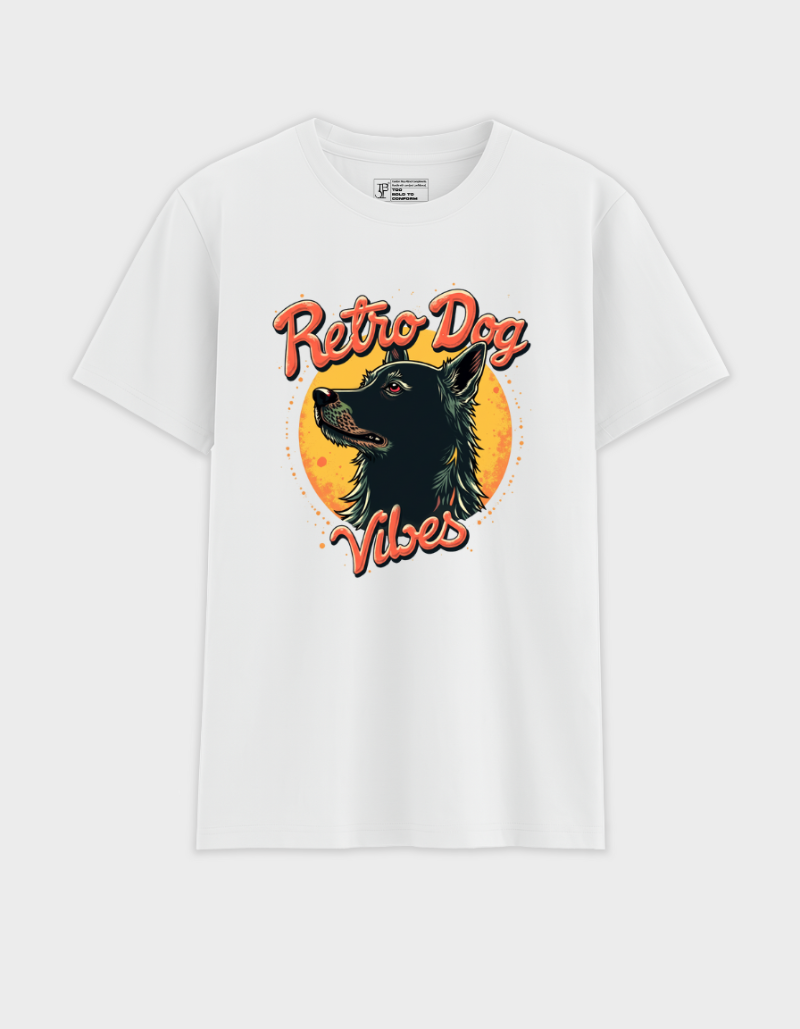 Retro Dog Unisex Cotton Graphic Tee