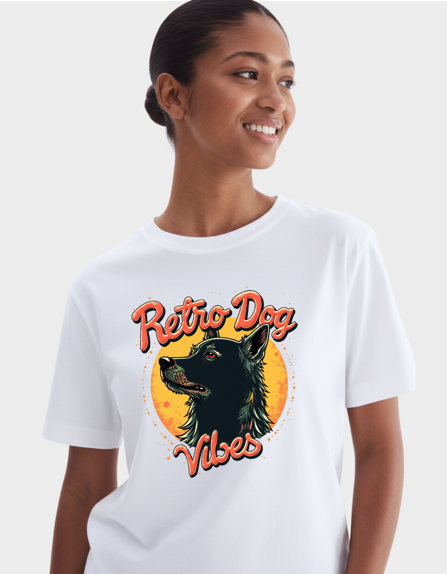 Retro Dog Unisex Cotton Graphic Tee