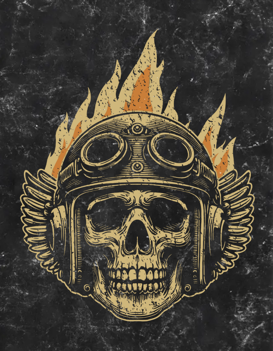 Blaze Rider Unisex Acid Washed Oversized Tee