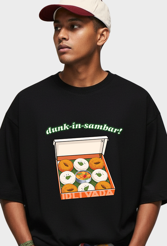 Dunkin Sambar Unisex Oversized Graphic Tshirt