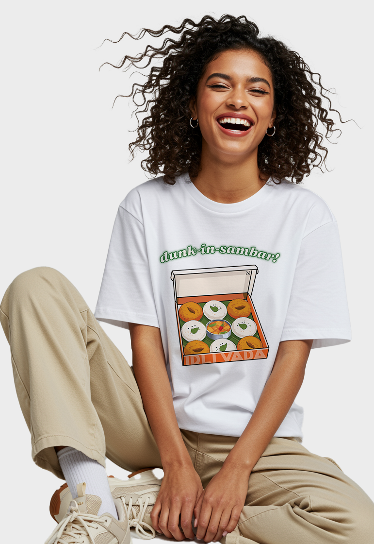 Dunkin Sambar Unisex Oversized Graphic Tshirt