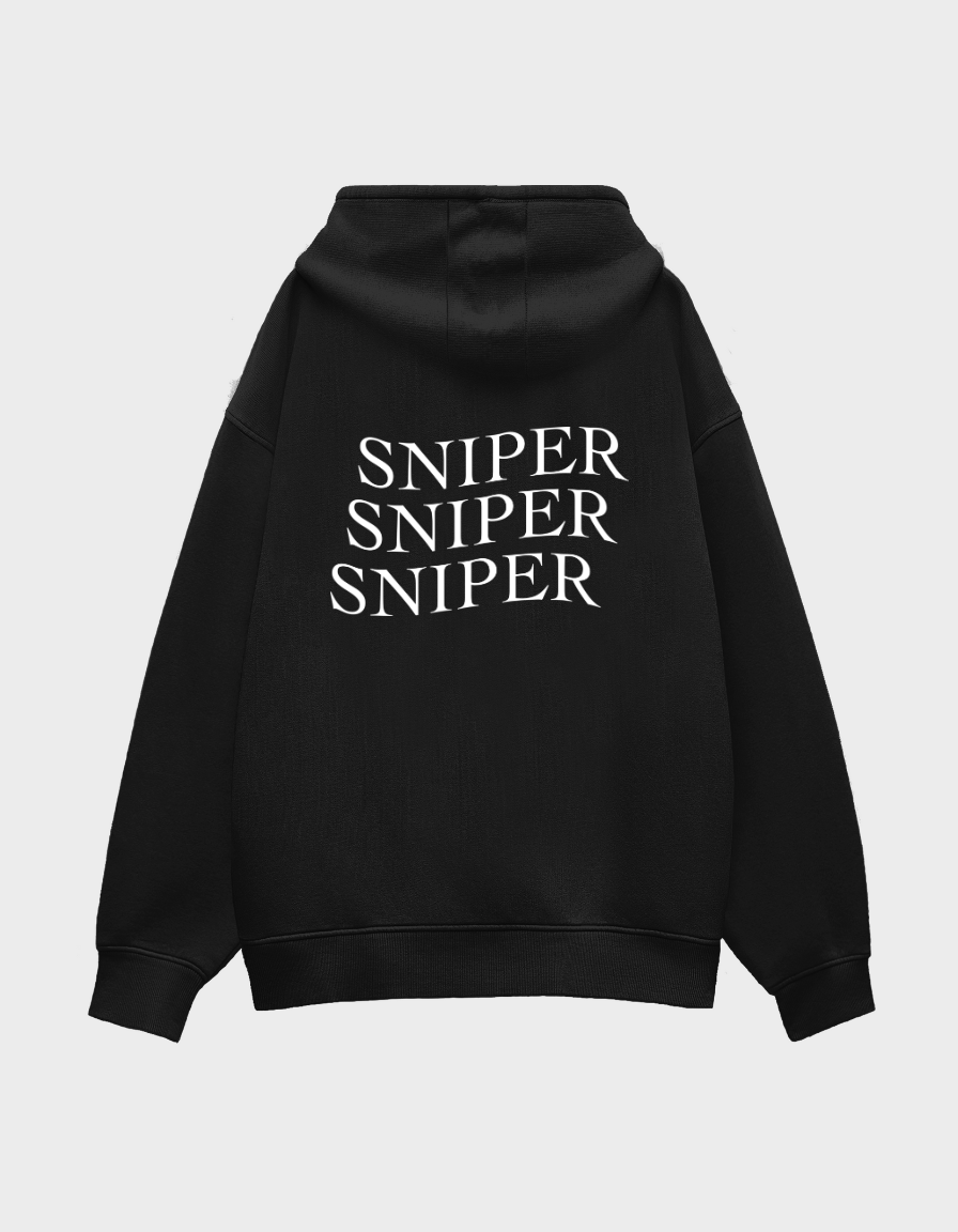 Snipper- Black Men's Oversized Hoodie
