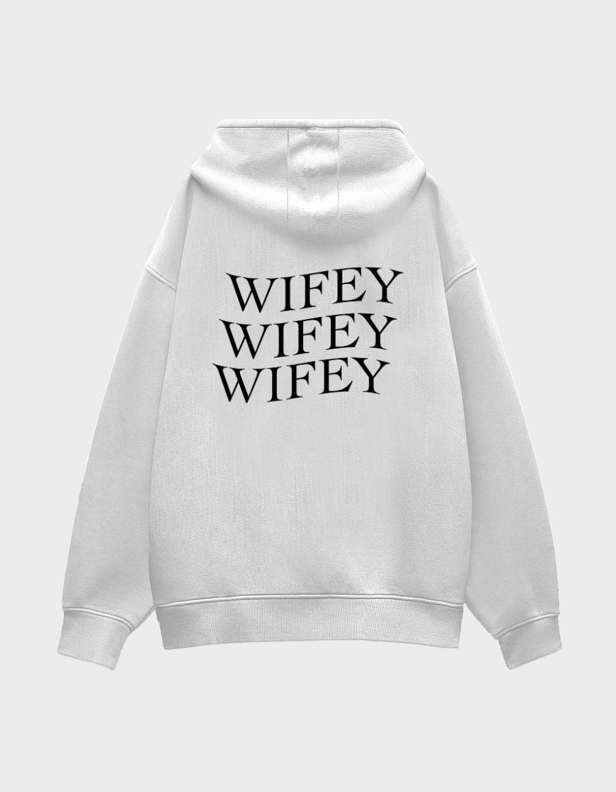 Wifey- Oversized Brushed Fleece Hoodie