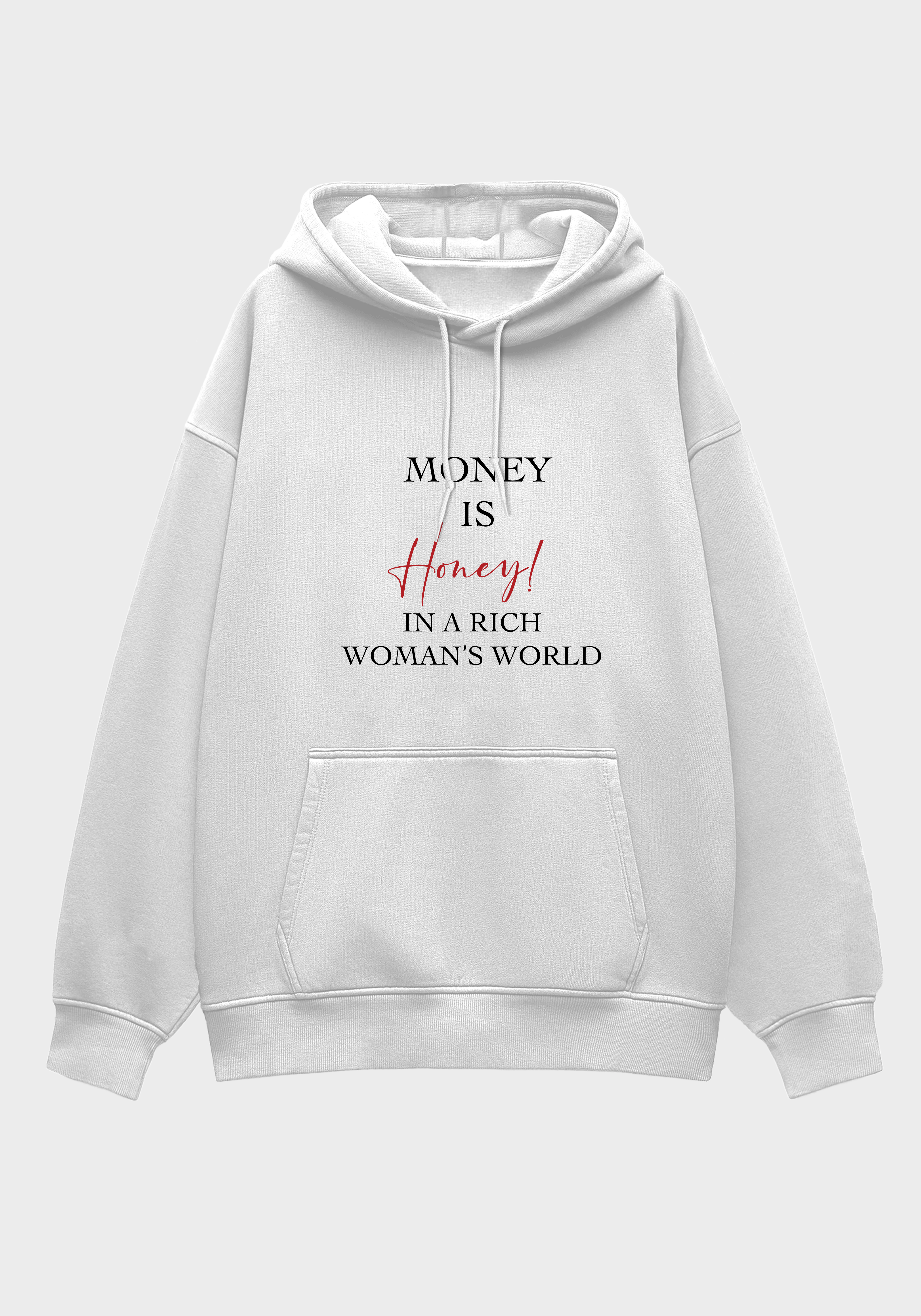 Money is Honey-Womens Oversized Brushed Fleece Hoodie