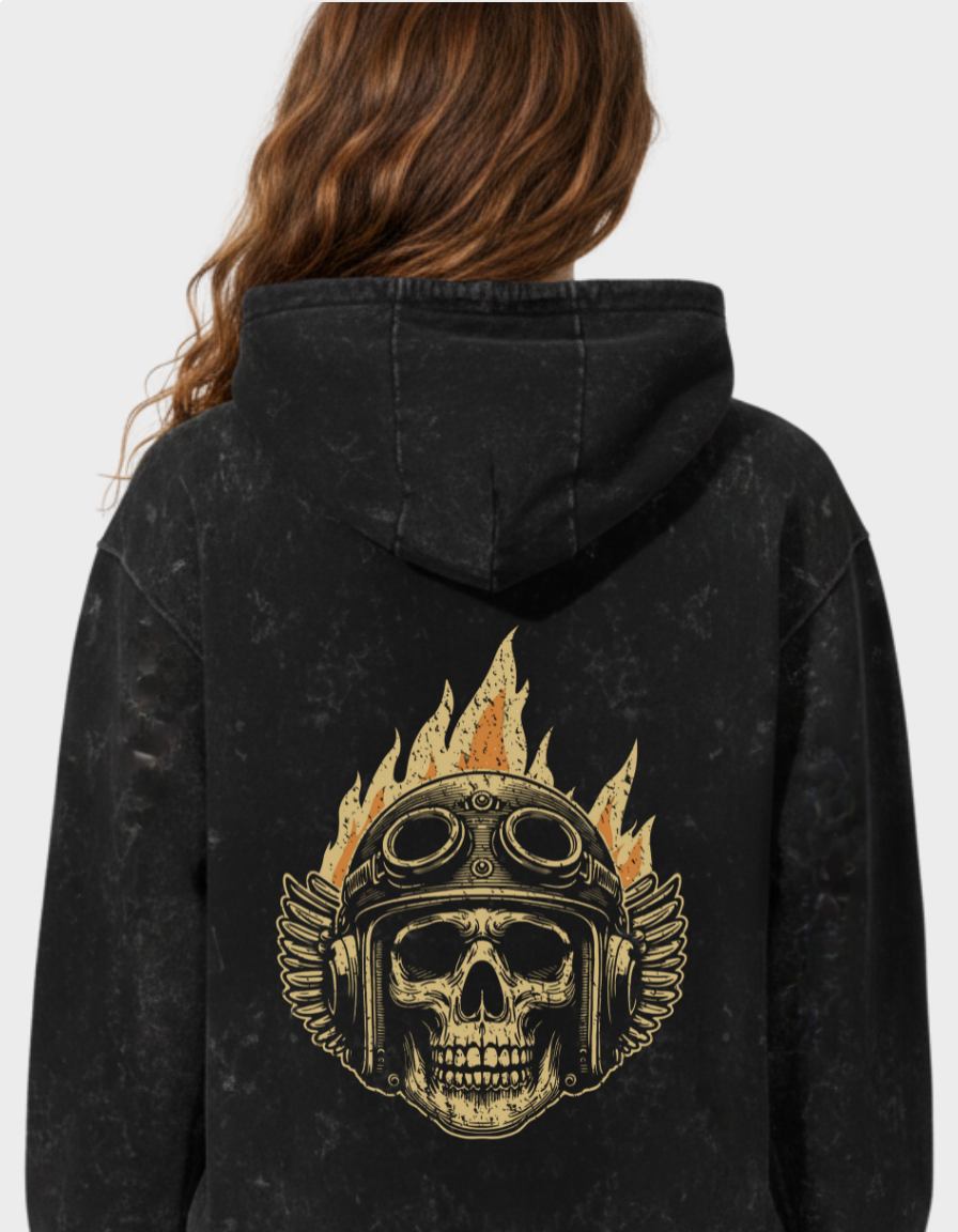 Blaze Rider Unisex Acid Washed Hoodie