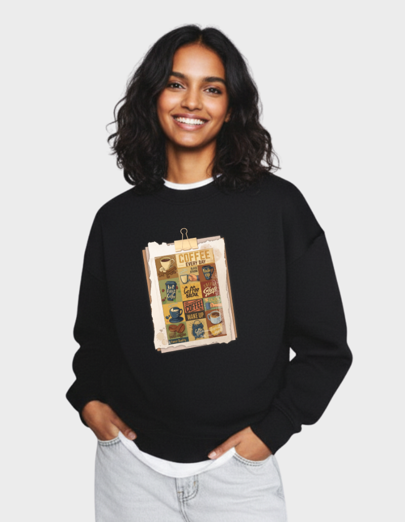 Daily Brew Unisex Brushed Fleece Graphic Sweatshirt