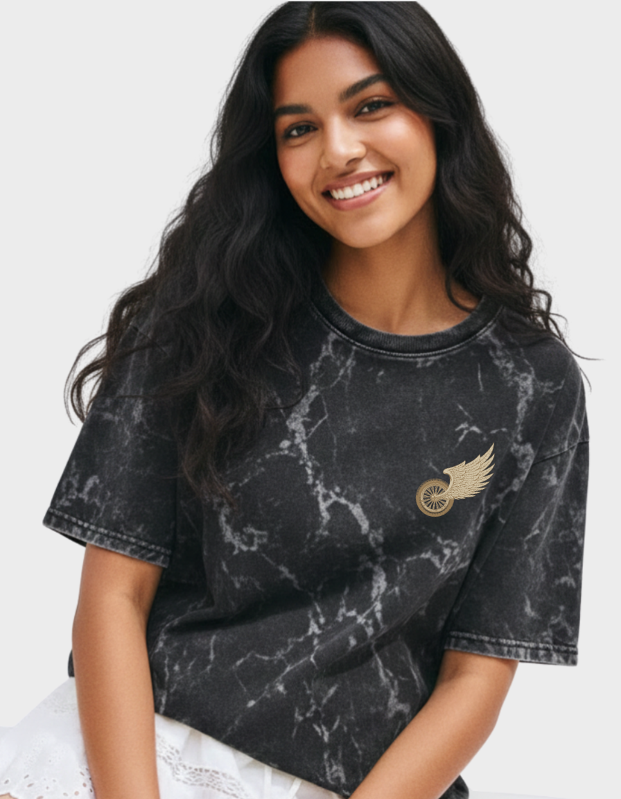 Full Throttle Unisex Acid Washed Oversized Tee