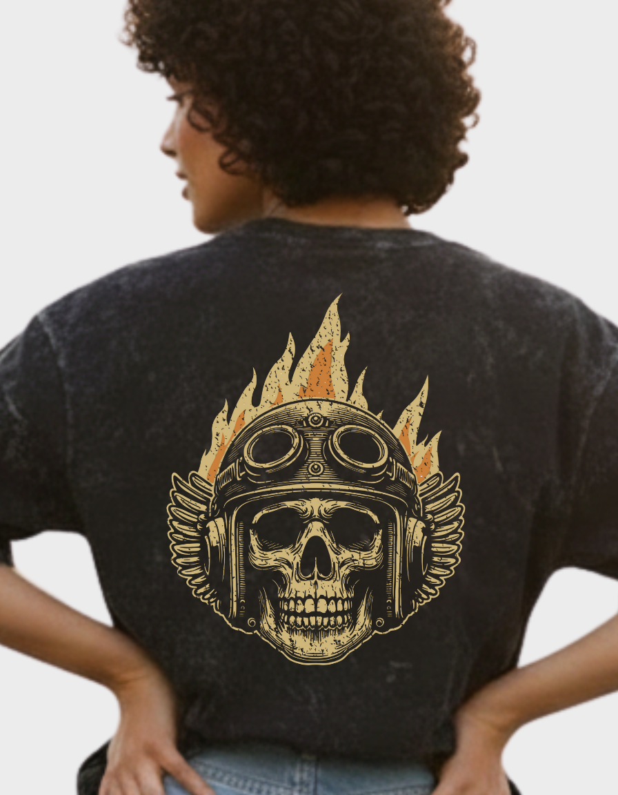 Blaze Rider Unisex Acid Washed Oversized Tee